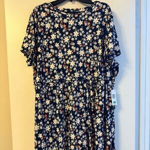 As U Wish Floral Mini Dress - Navy and White